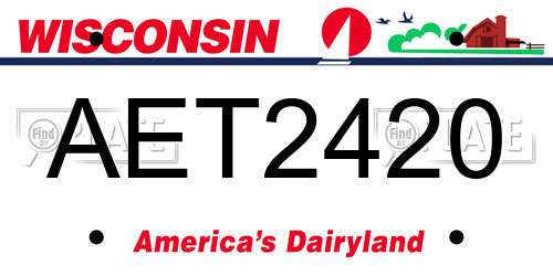 AET2420 Wisconsin License Plate