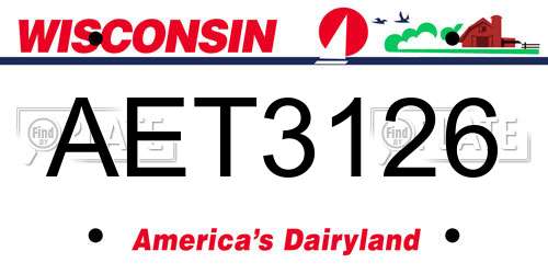 AET3126 Wisconsin License Plate