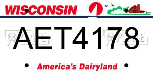 AET4178 Wisconsin License Plate