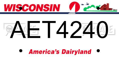 AET4240 Wisconsin License Plate