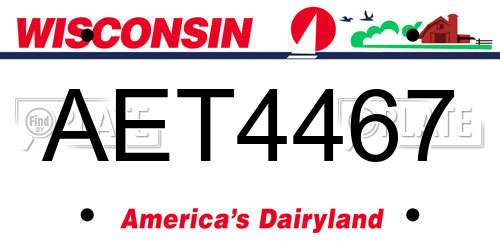 AET4467 Wisconsin License Plate