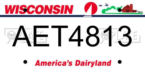 AET4813 Wisconsin License Plate