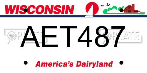 AET487 Wisconsin License Plate