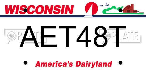 AET48T Wisconsin License Plate