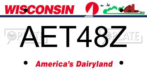 AET48Z Wisconsin License Plate