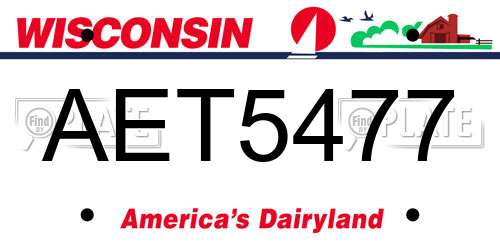 AET5477 Wisconsin License Plate