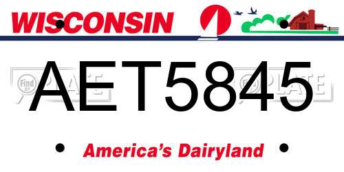 AET5845 Wisconsin License Plate
