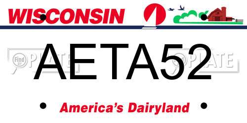 AETA52 Wisconsin License Plate