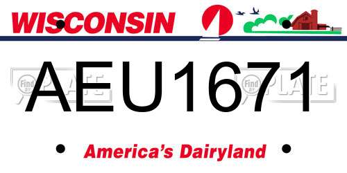 AEU1671 Wisconsin License Plate