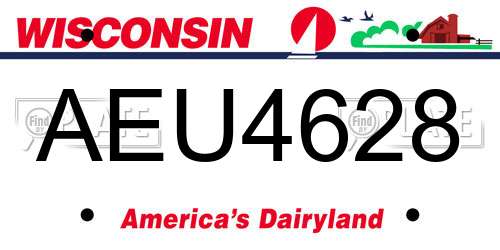 AEU4628 Wisconsin License Plate