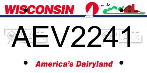 AEV2241 Wisconsin License Plate