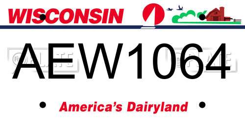 AEW1064 Wisconsin License Plate
