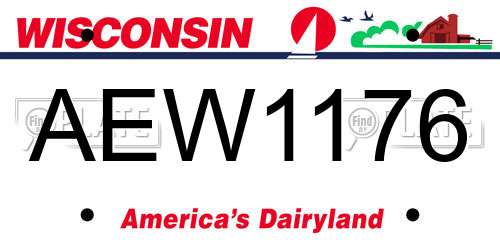 AEW1176 Wisconsin License Plate