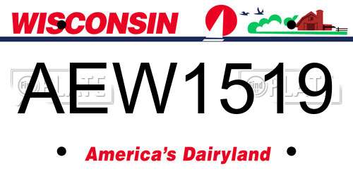 AEW1519 Wisconsin License Plate