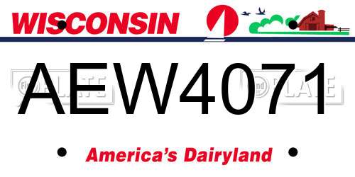 AEW4071 Wisconsin License Plate