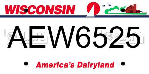 AEW6525 Wisconsin License Plate