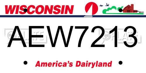 AEW7213 Wisconsin License Plate