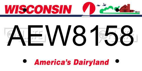 AEW8158 Wisconsin License Plate