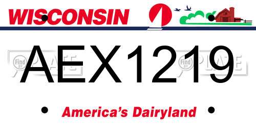 AEX1219 Wisconsin License Plate