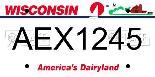 AEX1245 Wisconsin License Plate
