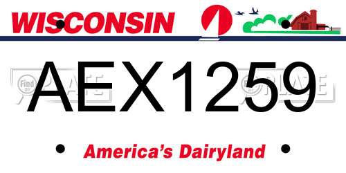 AEX1259 Wisconsin License Plate