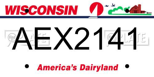AEX2141 Wisconsin License Plate