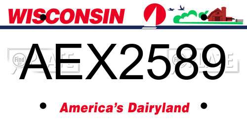 AEX2589 Wisconsin License Plate