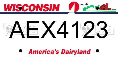 AEX4123 Wisconsin License Plate