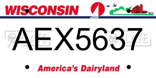 AEX5637 Wisconsin License Plate