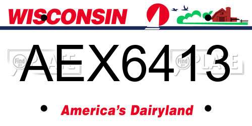 AEX6413 Wisconsin License Plate