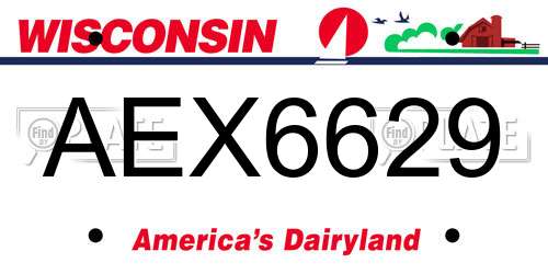 AEX6629 Wisconsin License Plate