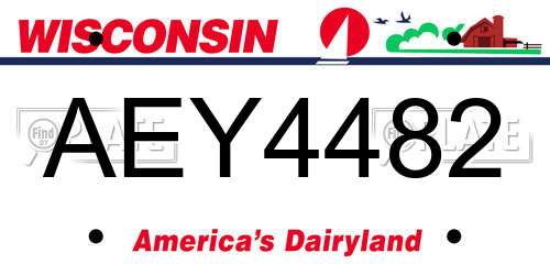 AEY4482 Wisconsin License Plate