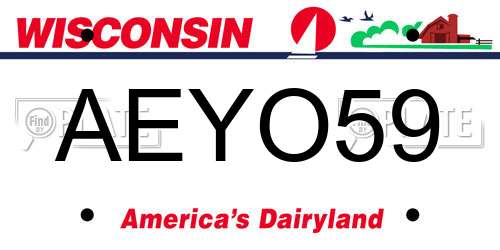 AEYO59 Wisconsin License Plate