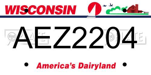 AEZ2204 Wisconsin License Plate