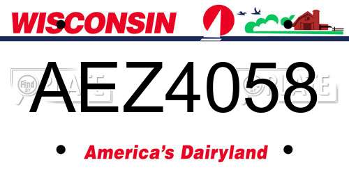 AEZ4058 Wisconsin License Plate
