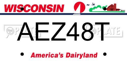 AEZ48T Wisconsin License Plate