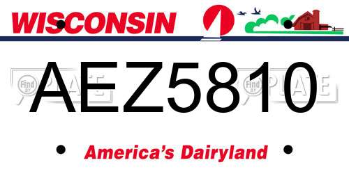 AEZ5810 Wisconsin License Plate