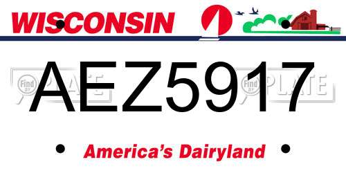 AEZ5917 Wisconsin License Plate