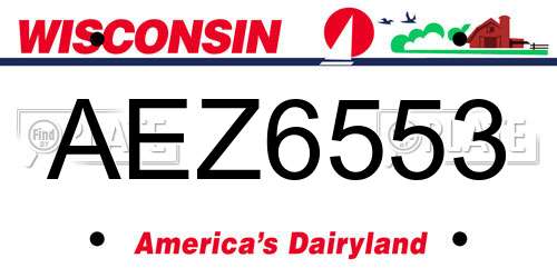 AEZ6553 Wisconsin License Plate