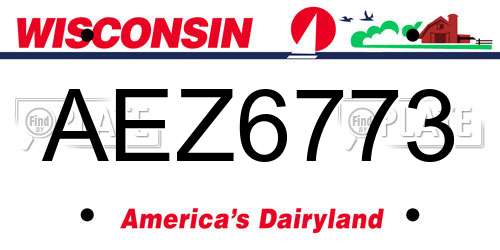 AEZ6773 Wisconsin License Plate