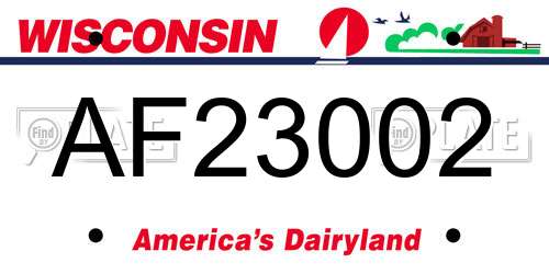 AF23002 Wisconsin License Plate