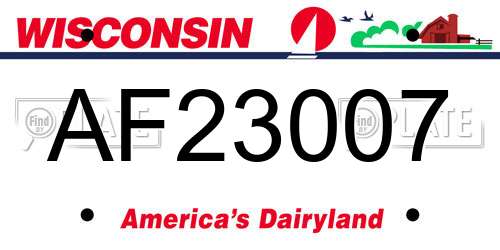 AF23007 Wisconsin License Plate