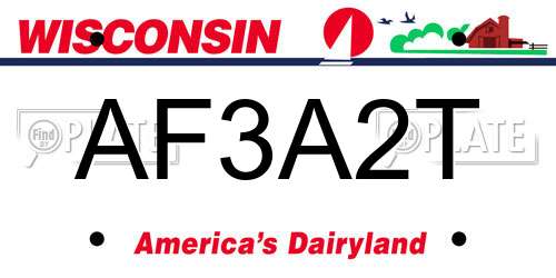 AF3A2T Wisconsin License Plate