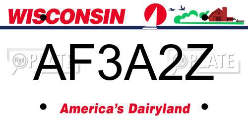 AF3A2Z Wisconsin License Plate
