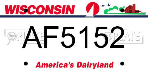 AF5152 Wisconsin License Plate