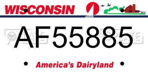 AF55885 Wisconsin License Plate