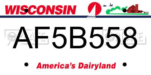 AF5B558 Wisconsin License Plate