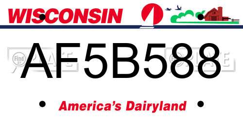 AF5B588 Wisconsin License Plate