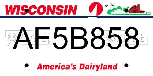 AF5B858 Wisconsin License Plate