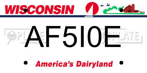 AF5I0E Wisconsin License Plate